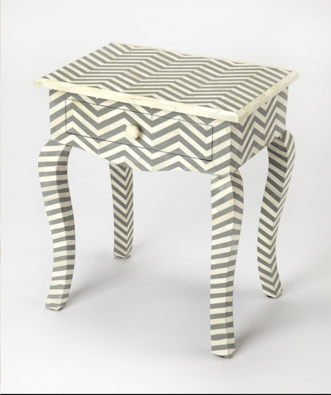 Bone Inlay Side Stool